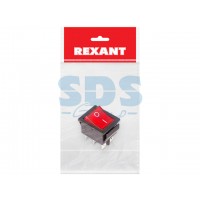 Выключатель клавишный 250V 15А (6с) ON-ON (RWB-506, SC-767) красный с подсветкой (инд.уп.) REXANT