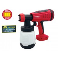 Аккум. краскораспылитель WORTEX CPS 1808 в кор. ALL1 XLT SOLO БЕСЩЁТ.ДВИГ., 18В, 1000 мл/мин, 0.8 л (БЕСЩЁТ.ДВИГ., 18 В, БЕЗ АКБ И ЗУ, 1000 мл/мин, 0.