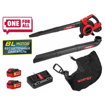Аккум. воздуходувка WORTEX BB 2536 D ALL1 XLT SET БЕСЩЁТ.ДВИГ., 18В+18В, 2акб, 4 Ач, макс.объём.7