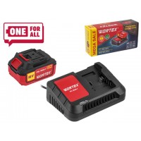 Набор аккумулятор 4 А*ч и зарядное устройство 1х2 А WORTEX ALL1 XLT в кор. SET (18.0 В, 4.0 А*ч, индикатор заряда, обрезиненный корпус, зарядное: 1 сл
