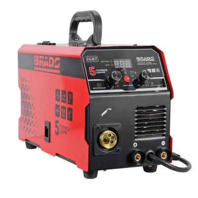 Полуавтомат сварочный BRADO MIG/MMA-250L-11 (250А; МИКРОПРОЦЕССОР; MIG/FLUX/MMA/TIG; еврорукав 3м)