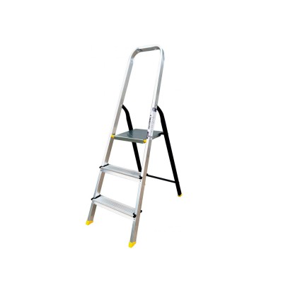 Лестница-стремянка Алюмет AMS7803 (40*20, усиленная, 3-х ступ., алюминий/сталь)