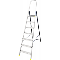 Лестница-стремянка Алюмет AMS7807 (40*20, усиленная, 7-и ступ., алюминий/сталь)
