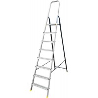 Лестница-стремянка Алюмет AMS7808 (40*20, усиленная, 8-и ступ., алюминий/сталь)