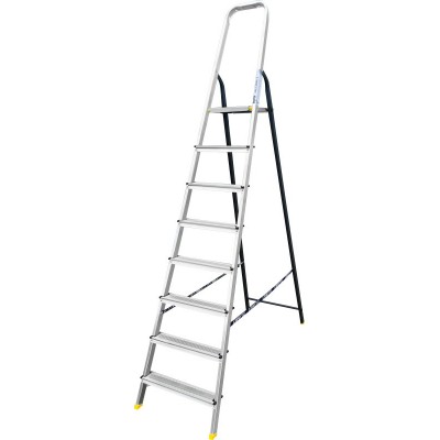 Лестница-стремянка Алюмет AMS7808 (40*20, усиленная, 8-и ступ., алюминий/сталь)