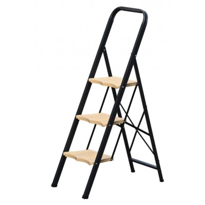 Лестница-стремянка Алюмет MK803P (3-х ступ., сталь, широкая пластиковая ступень)