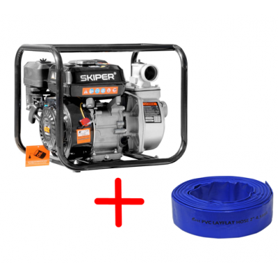 АКЦИЯ Мотопомпа SKIPER LT20CX + Рукав напорный (дренажный) 2